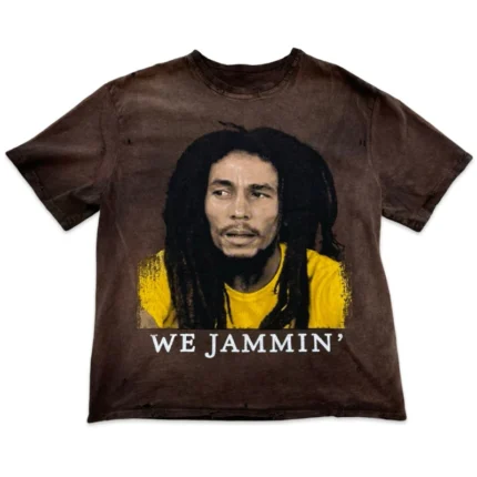GV Gallery Raspberry Hills Bob Marley We Jammin Tee Washed Brown