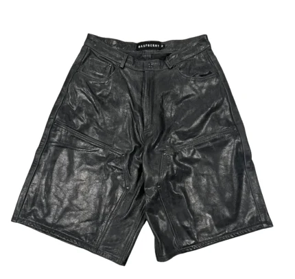 Gold+Vintage Gallery Raspberry Hills ‘Black’ Leather Shorts
